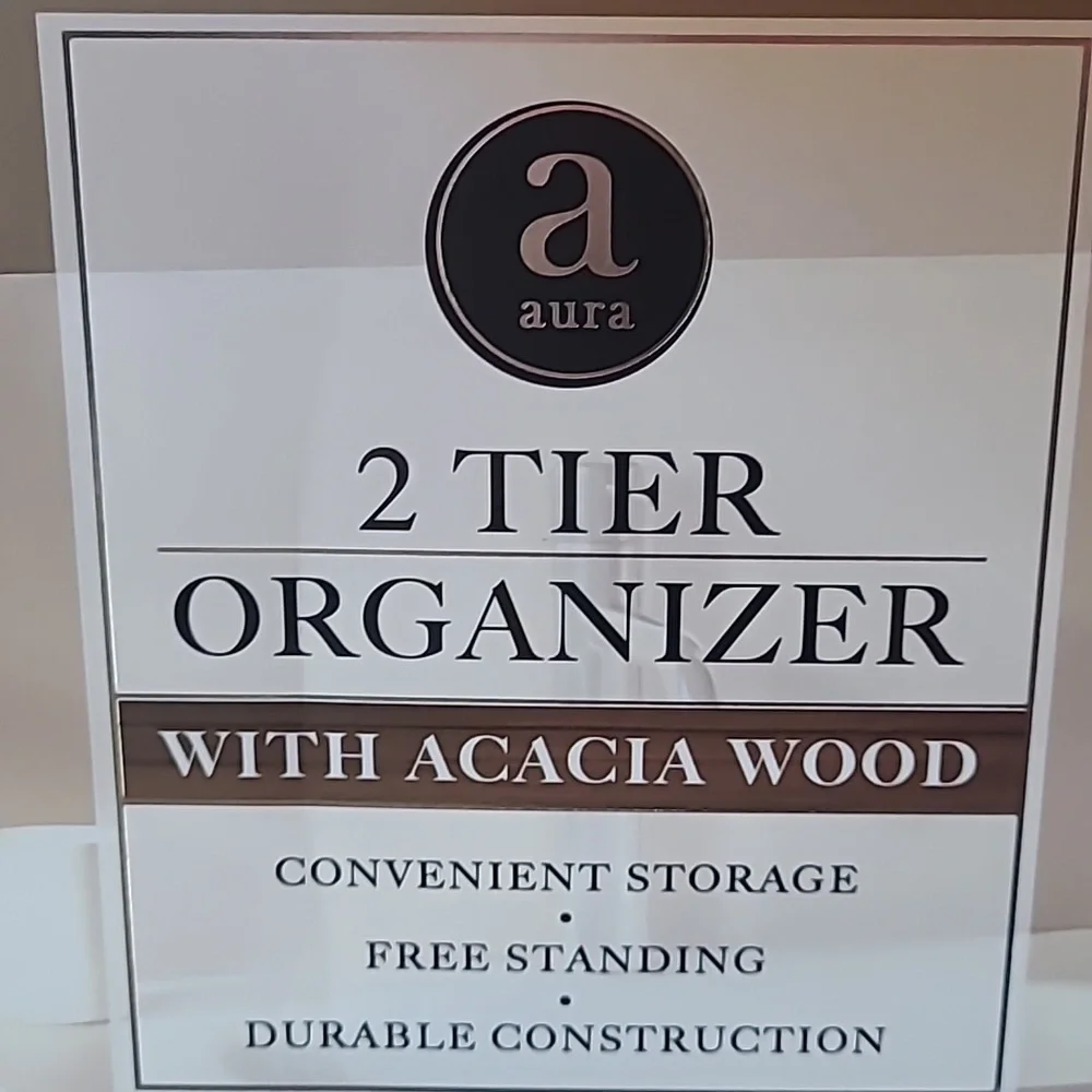 2 Tier Solid Wood Organizer